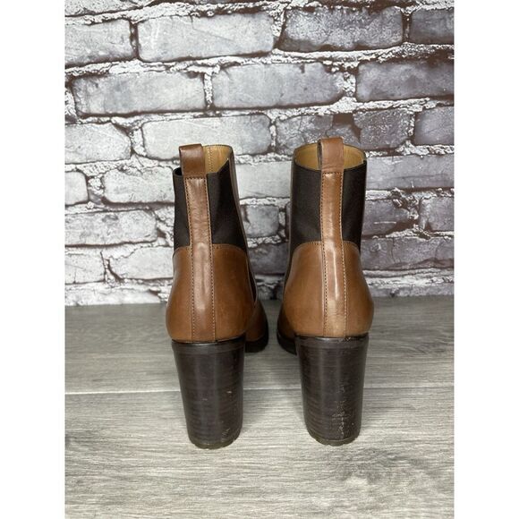 Sartore Paris Brown Leather Ankle Chelsea Vibram Heel Booties Women’s 38EU/7M US - Picture 4 of 16